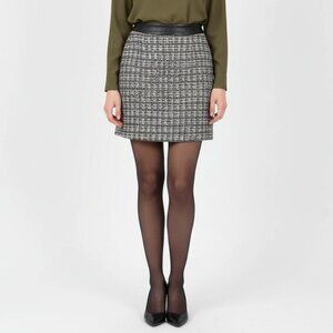 Gap Women's Woven Knit Faux Leather Waist Mini Skirt 16